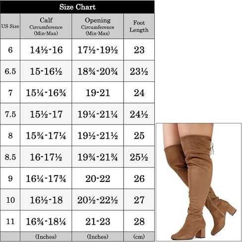 حذاء RF ROOM OF FASHION للسيدات بكعب عريض وواسع وكعب عريض قابل للتمدد فوق الركبة - مناسب للمقاسات الكبيرة in Kuwait
