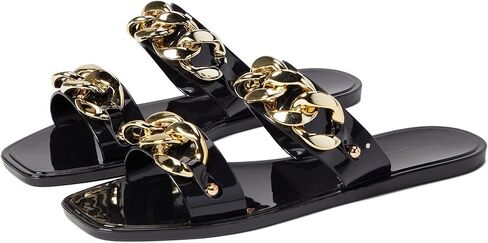 Kenneth Cole New York Women's Naveen Chain Jelly Flatform Slide Sandal, Black, 6 in Saudi Arabia