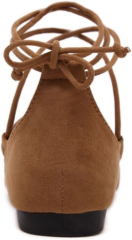 Meeshine Womens D'Orsay Pointy Toe Ankle Strap Wrap Ballet Flats Lace Up Flat Shoes in Kuwait