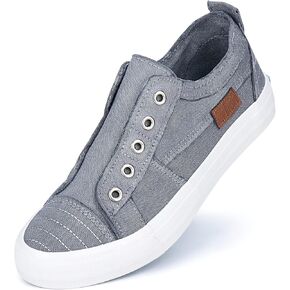 JENN ARDOR Women's Canvas Slip On/Lace up Sneakers Low Tops Fashion Flats Comfortable Casual Shoes for Walking in Kuwait