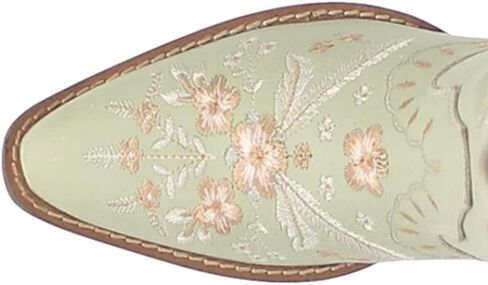 Dingo Womens Full Bloom Floral Round Toe Casual Boots حتى الركبة بكعب متوسط ​​2-3 بوصة - بني in Saudi Arabia
