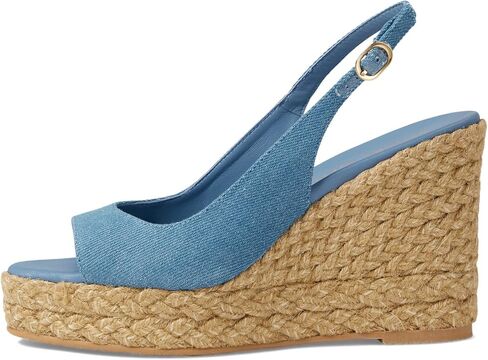 Stuart Weitzman Women's Island Peep-Toe Espadrille Wedge White/Natural in Saudi Arabia