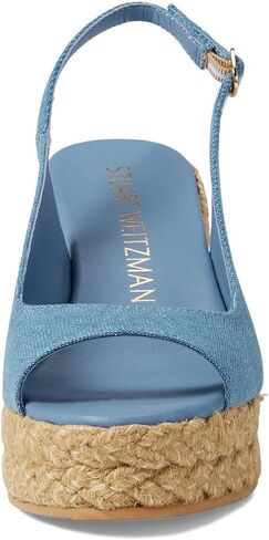 Stuart Weitzman Women's Island Peep-Toe Espadrille Wedge White/Natural in Saudi Arabia