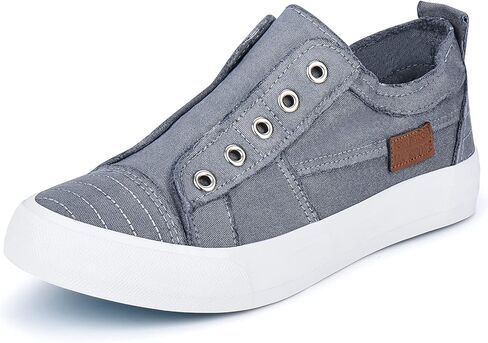 JENN ARDOR Women's Canvas Slip On/Lace up Sneakers Low Tops Fashion Flats Comfortable Casual Shoes for Walking in Kuwait