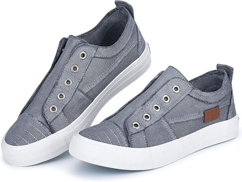 JENN ARDOR Women's Canvas Slip On/Lace up Sneakers Low Tops Fashion Flats Comfortable Casual Shoes for Walking in Kuwait
