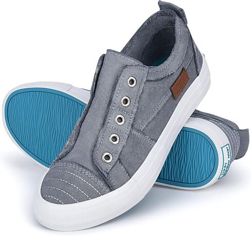 JENN ARDOR Women's Canvas Slip On/Lace up Sneakers Low Tops Fashion Flats Comfortable Casual Shoes for Walking in Kuwait