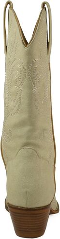 ARiderGirl Spindelle Women's Western Style Mid Calf Embroidery Studs Stacked Heel Pull-On Boots in Kuwait