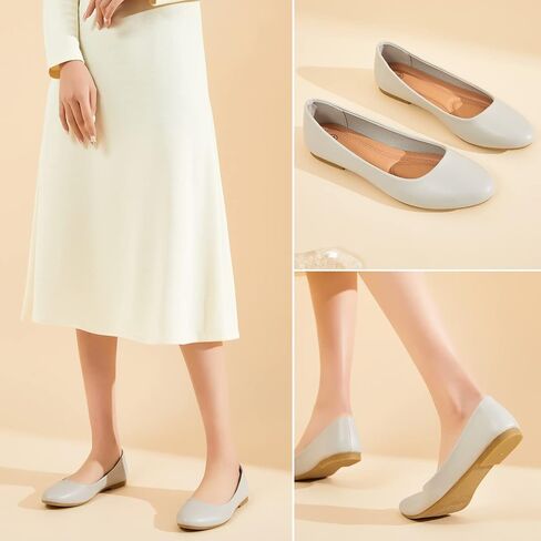 Hash Bubbie Women's Flats Shoes Ballet Flats Dress Shoes Comfortable PU Leather Slip on Shoes for Women in Saudi Arabia