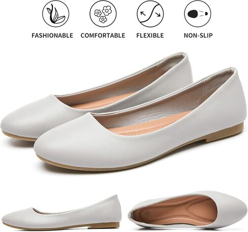 Hash Bubbie Women's Flats Shoes Ballet Flats Dress Shoes Comfortable PU Leather Slip on Shoes for Women in Saudi Arabia