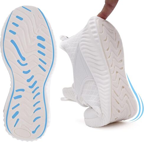 Akk Womens Running Workout Shoes - Non Slip Lightweight Gym Mesh Sneakers for Walking, Tennis, Training, Outdoor Sport White Size 6.5 US in Saudi Arabia
