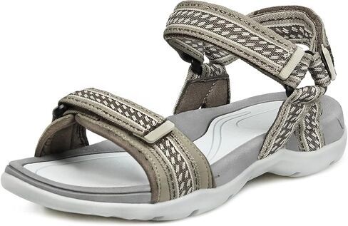 صنادل المشي النسائية من GRITION مفتوحة عند الأصابع، صنادل نسائية صيفية مسطحة للاستخدام الخارجي، صنادل المشي لمسافات طويلة سريعة الجفاف خفيفة الوزن in Kuwait