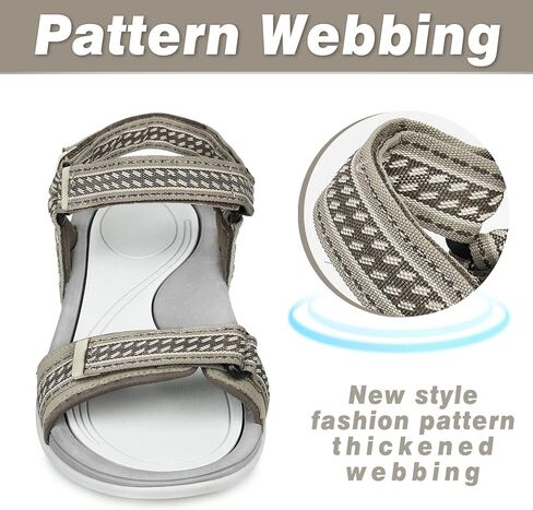 صنادل المشي النسائية من GRITION مفتوحة عند الأصابع، صنادل نسائية صيفية مسطحة للاستخدام الخارجي، صنادل المشي لمسافات طويلة سريعة الجفاف خفيفة الوزن in Kuwait