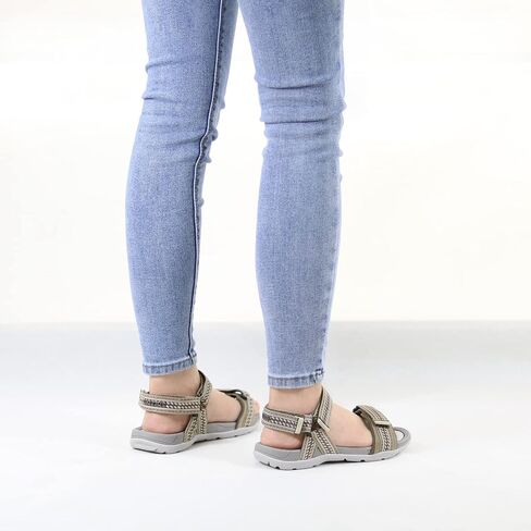 صنادل المشي النسائية من GRITION مفتوحة عند الأصابع، صنادل نسائية صيفية مسطحة للاستخدام الخارجي، صنادل المشي لمسافات طويلة سريعة الجفاف خفيفة الوزن in Kuwait