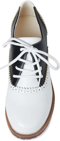 أحذية أكسفورد من mikarka للنساء بكعب منخفض مكتنز وأطراف أجنحة مثقوبة وأحذية بكعب عالي in Kuwait