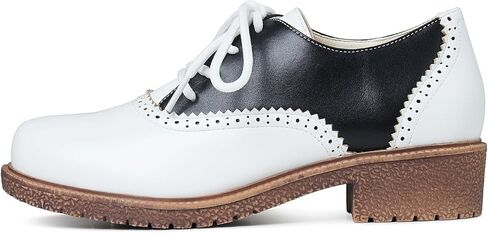 أحذية أكسفورد من mikarka للنساء بكعب منخفض مكتنز وأطراف أجنحة مثقوبة وأحذية بكعب عالي in Kuwait