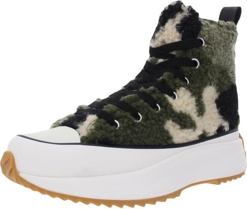 Steve Madden Womens Shaft Faux Fur Fashion Sneakers Green 6.5 Medium (B,M) in Saudi Arabia