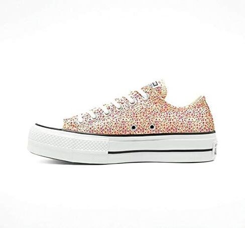 Converse Womens Chuck Taylor All Star Lift Platform Low Top Sneakers, Egret/Multi Flowers/Black, 5.5 US in Saudi Arabia