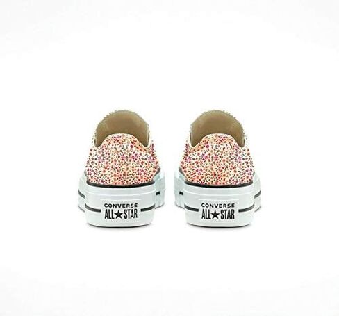 Converse Womens Chuck Taylor All Star Lift Platform Low Top Sneakers, Egret/Multi Flowers/Black, 5.5 US in Saudi Arabia