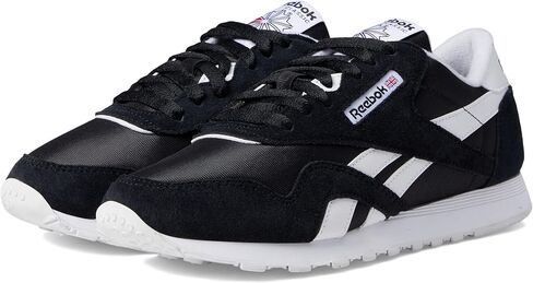 Reebok Women's Classic Nylon Sneaker, Black/White, 10.5 in Kuwait
