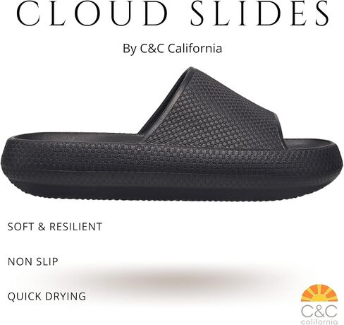 C & C California Women's Comfy Foam Pillow Cloud Slides Non-Slip Quick Drying Indoor Outdoor Sandals in Saudi Arabia