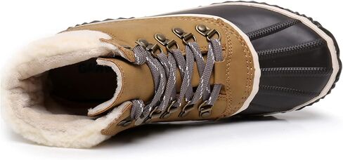 GAWBAW Womens Waterproof Winter Snow Boots - Warm Faux Fur Lined Lace up Duck Boots Ankle Rain Boots For Women in Kuwait