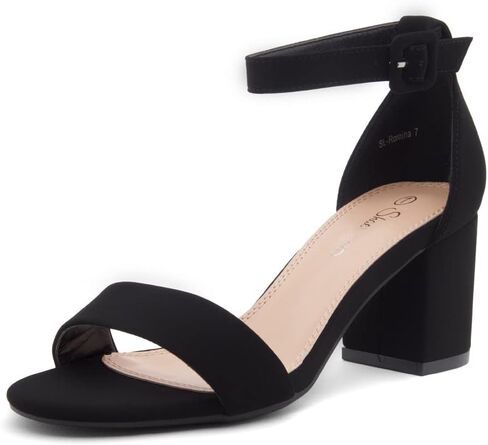 Shoe Land Low Block Heels for Women 2.5 Inch Chunky Thick Heel Sandals Square Open Toe Slingback Ankle Strap Dress Sandals with Double Bowknots for Wedding Party Prom in Saudi Arabia