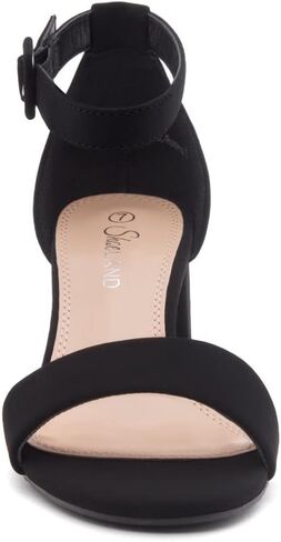 Shoe Land Low Block Heels for Women 2.5 Inch Chunky Thick Heel Sandals Square Open Toe Slingback Ankle Strap Dress Sandals with Double Bowknots for Wedding Party Prom in Saudi Arabia