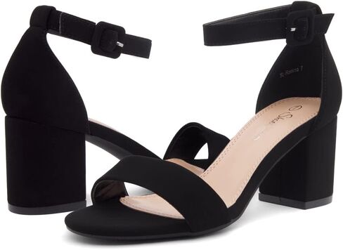 Shoe Land Low Block Heels for Women 2.5 Inch Chunky Thick Heel Sandals Square Open Toe Slingback Ankle Strap Dress Sandals with Double Bowknots for Wedding Party Prom in Saudi Arabia