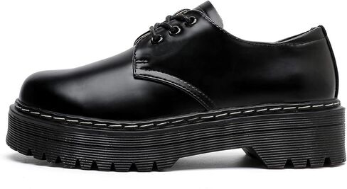 حذاء أكسفورد نسائي عتيق من MEMON، حذاء بدون كعب كاجوال برباط للنساء، حذاء أكسفورد ذو نعل سميك وكعب منخفض، حذاء مريح in Kuwait