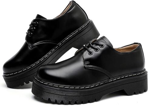 حذاء أكسفورد نسائي عتيق من MEMON، حذاء بدون كعب كاجوال برباط للنساء، حذاء أكسفورد ذو نعل سميك وكعب منخفض، حذاء مريح in Kuwait