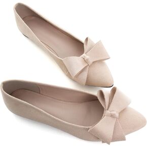 SAILING LU Bowknot Ballet Flats Womens Pointed Toe | Flat Shoes, Suede Dress Shoes, Wear to Work, Slip On in Saudi Arabia