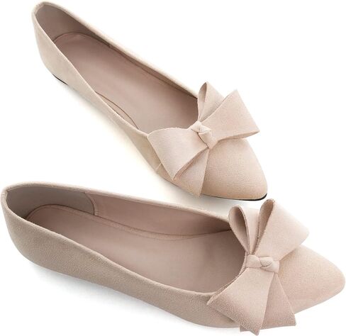 SAILING LU Bowknot Ballet Flats Womens Pointed Toe | Flat Shoes, Suede Dress Shoes, Wear to Work, Slip On in Saudi Arabia