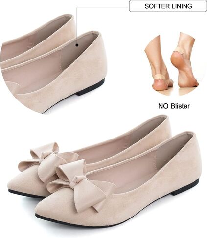 SAILING LU Bowknot Ballet Flats Womens Pointed Toe | Flat Shoes, Suede Dress Shoes, Wear to Work, Slip On in Saudi Arabia