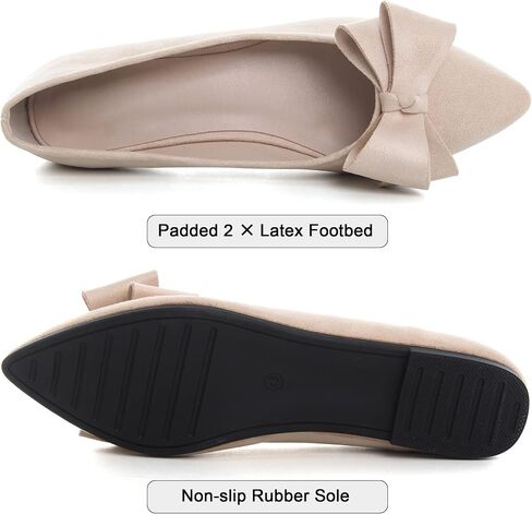 SAILING LU Bowknot Ballet Flats Womens Pointed Toe | Flat Shoes, Suede Dress Shoes, Wear to Work, Slip On in Saudi Arabia