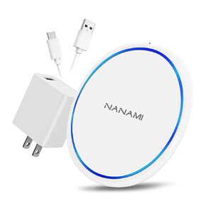 NANAMI Fast Wireless Charger, 7.5W Charging Pad with 20W PD3.0 Adapter USB Charger for iPhone 17/17 Air/17 Pro/17 Pro Max/16/15/14/13/12/Airpods 2, 10W for Samsung S26 S25 S24 S23 S22/Note 20 in Kuwait