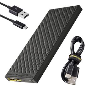 Nitecore NB10000 Gen II (Gen 2) Ultra-Slim 10000mAh QC Quick-Charge Power Bank with USB and USB-C Dual Outputs and Cables for Phones Flashlights and Headlamps