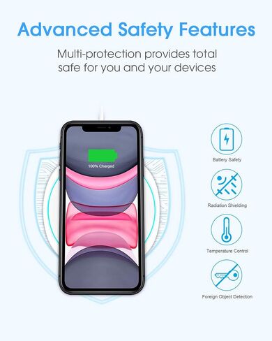 NANAMI Fast Wireless Charger [2 Pack] - Qi Certified Wireless Charging Pad for iPhone 15/14/13/13 Pro/12/SE 2020/11 Pro/XS Max,10W for Samsung Galaxy S24/S23/S22/S21/S20/S10/S9/Note 20/10,New Airpods in Saudi Arabia