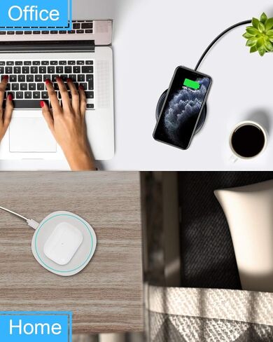 NANAMI Fast Wireless Charger [2 Pack] - Qi Certified Wireless Charging Pad for iPhone 15/14/13/13 Pro/12/SE 2020/11 Pro/XS Max,10W for Samsung Galaxy S24/S23/S22/S21/S20/S10/S9/Note 20/10,New Airpods in Saudi Arabia