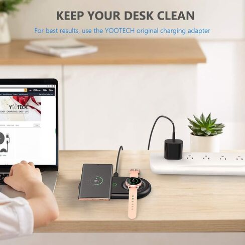 شاحن لاسلكي، وسادة شحن لاسلكية مزدوجة يوتيك لساعة سامسونج جالاكسي 4 كلاسيك/3/أكتيف2/1، جير S4/S3/سبورت، جالاكسي بادز 2/برو/لايف، شاحن سريع غالاكسي S22/S21/S20/S10/S9 (مع محول سريع) in Kuwait