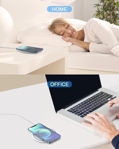 NANAMI Fast Wireless Charger, 7.5W Charging Pad with 20W PD3.0 Adapter USB Charger for iPhone 17/17 Air/17 Pro/17 Pro Max/16/15/14/13/12/Airpods 2, 10W for Samsung S26 S25 S24 S23 S22/Note 20 in Kuwait