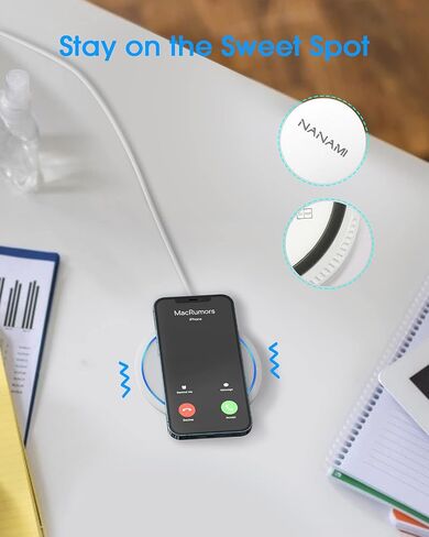 NANAMI Fast Wireless Charger, 7.5W Charging Pad with 20W PD3.0 Adapter USB Charger for iPhone 17/17 Air/17 Pro/17 Pro Max/16/15/14/13/12/Airpods 2, 10W for Samsung S26 S25 S24 S23 S22/Note 20 in Kuwait