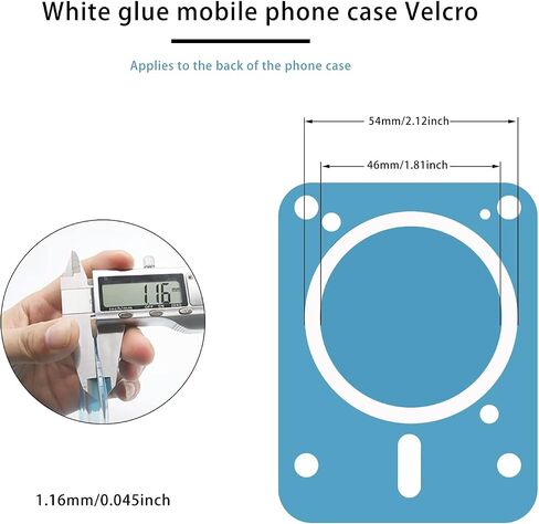 Mgesafe Magnet Sticker, Magnetic Phone case Sticker, Compatible with MagSafe Accessories and Qi Wireless Charger, Suitable for All Smart Phones and iPhone Series in Saudi Arabia