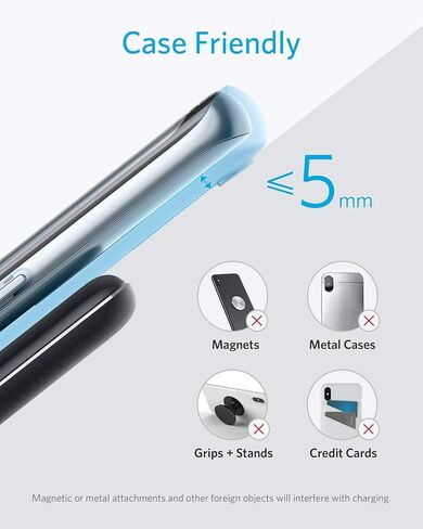 Anker Wireless Charger, 313 Wireless Charger (Stand), 10W Max Qi-Certified Fast Charging iPhone 12, 12 Pro Max, SE, 11, 11 Pro, 11 Pro Max, XR, XS Max, Galaxy S20, S10, S9 (No AC Adapter) in Saudi Arabia