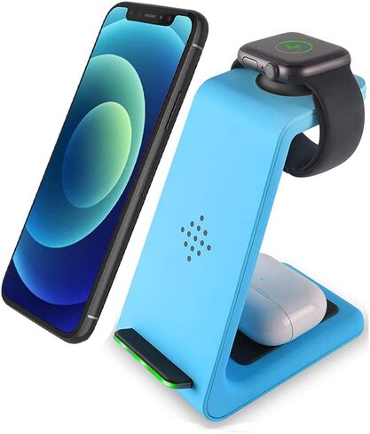 Wireless Charger Stand Dock 3 in 1 Fast Qi Wireless Charging Station for Multiple Devices Apple Watch Ultra/8/7/6/SE/5/4/3/2,Airpods Pro,iPhone 15/15 Pro/14/13/12/11/X/Pixel 7/6 Phones,Women Men Gift in Saudi Arabia