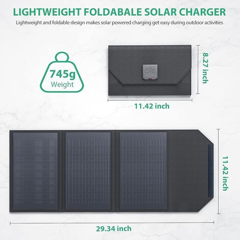 30W Solar Charger, Portable Solar Panel Chargers with Type-C and 2 USB Ports (5V/3A Max), Waterproof Foldable Solar Panel Cell Phone Chargers for Outdoor Camping, Hiking, Backpacking in Saudi Arabia