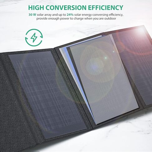 30W Solar Charger, Portable Solar Panel Chargers with Type-C and 2 USB Ports (5V/3A Max), Waterproof Foldable Solar Panel Cell Phone Chargers for Outdoor Camping, Hiking, Backpacking in Saudi Arabia