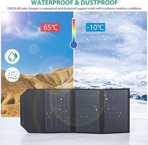 30W Solar Charger, Portable Solar Panel Chargers with Type-C and 2 USB Ports (5V/3A Max), Waterproof Foldable Solar Panel Cell Phone Chargers for Outdoor Camping, Hiking, Backpacking in Saudi Arabia