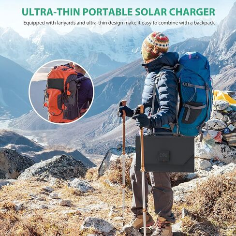 30W Solar Charger, Portable Solar Panel Chargers with Type-C and 2 USB Ports (5V/3A Max), Waterproof Foldable Solar Panel Cell Phone Chargers for Outdoor Camping, Hiking, Backpacking in Saudi Arabia