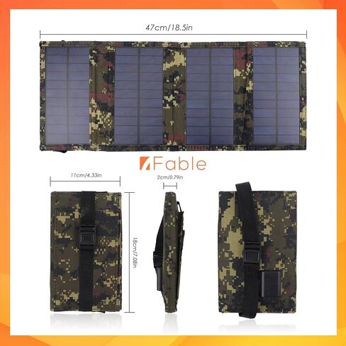 شاحن محمول يعمل بالطاقة الشمسية مع 4 الواح شمسية، مخارج مزدوجة 2 امبير، حزمة خارجية خارجية للايفون والايباد والتابلت بنظام اندرويد، مصفوفة شمسية للمشي لمسافات طويلة والتخييم in Kuwait