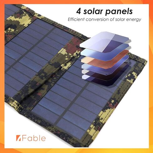 شاحن محمول يعمل بالطاقة الشمسية مع 4 الواح شمسية، مخارج مزدوجة 2 امبير، حزمة خارجية خارجية للايفون والايباد والتابلت بنظام اندرويد، مصفوفة شمسية للمشي لمسافات طويلة والتخييم in Kuwait